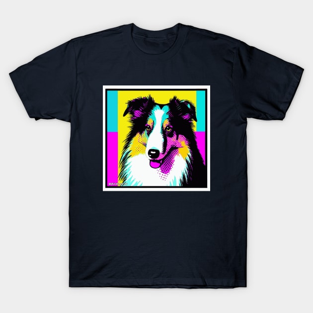 Collie Pop Art T-Shirt by Sketchy